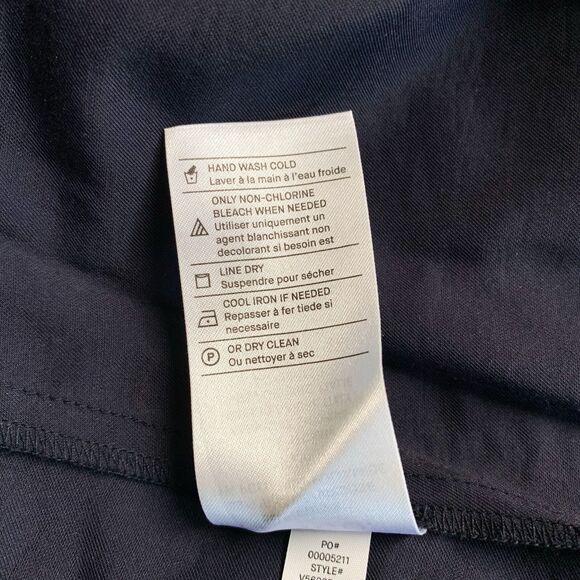 Vince Utility Midi Shirt Dress S Navy Blue Long Sleeves Pockets - Picture 8 of 8